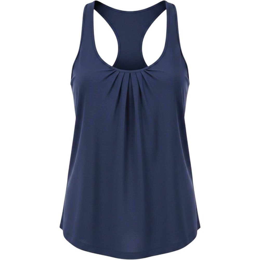 Richard Chai Love Pure Silk Cami Womens S 2 Navy Blue Ruffle Racerback Tank Top